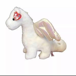 RARE Vintage 2002 TY Beanie Buddy Magic White Dragon LARGE Plush w/ Tag 11" Tall
